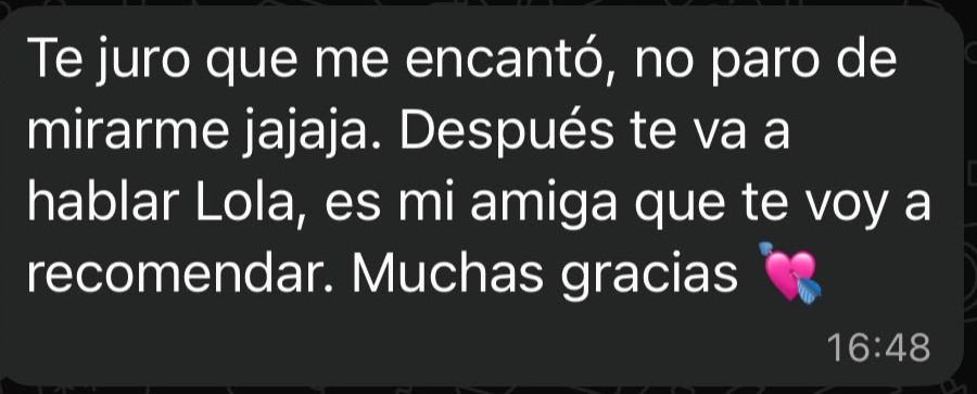 Captura de testimonio por WhatsApp 3
